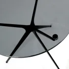 Coffee Table with Round Glass Top and 3 Legs Made in Italy - Siste Viadurini