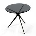 Coffee Table with Round Glass Top and 3 Legs Made in Italy - Siste