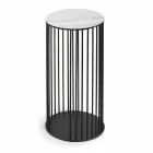 Coffee Table with Round Ceramic Top Made in Italy - Montebianco Viadurini