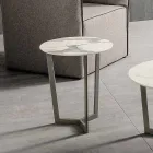 Coffee Table with Round Top in Laminated HPL Made in Italy - Mina Viadurini