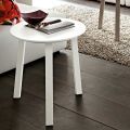 Living Room Coffee Table with Round Lacquered MDF Top Made in Italy, Precious - Tobiko