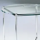 Coffee Table with Round Glass Top Made in Italy - Costanza Viadurini