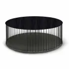 Coffee Table with Round Wooden Top Made in Italy - Montebianco Viadurini