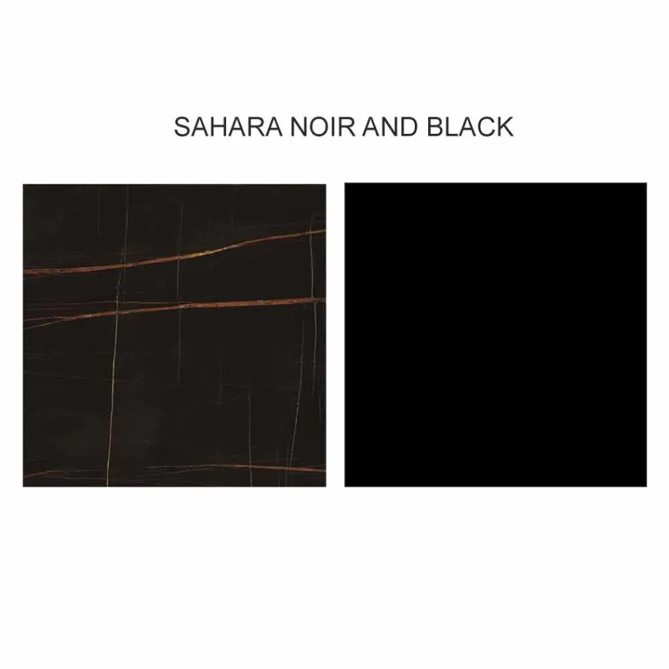 Design Coffee Table with 2 Round Tops in Gres Made in Italy - Stockholm Viadurini