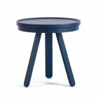 Design Coffee Table with Round Top and Solid Wood Legs - Salerno Viadurini
