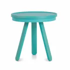 Design Coffee Table with Round Top and Solid Wood Legs - Salerno Viadurini