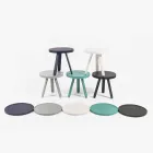 Design Coffee Table with Round Top and Solid Wood Legs - Salerno Viadurini