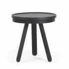 Design Coffee Table with Round Top and Solid Wood Legs - Salerno Viadurini