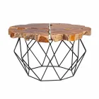 Homemotion Design Coffee Table with Teak Top - Grillo Viadurini