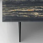 Design Coffee Table in Marble with Glass Base Made in Italy - Molino Viadurini