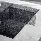 Design Coffee Table Extralight Decorated Glass Made in Italy - Sestola Viadurini