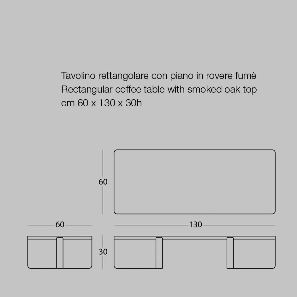 Luxury Coffee Table in Colored Metal and Wooden Top - Anacleto Viadurini