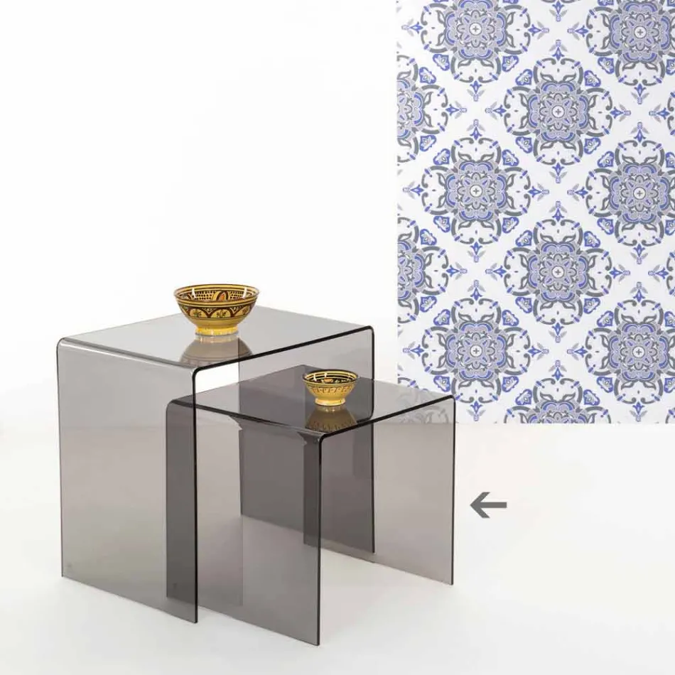 Contemporary smokable coffee table 40x40cm Terry Small, made in Italy Viadurini