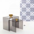 Modern design fumé coffee table 40x40 cm Terry Small, made in Italy