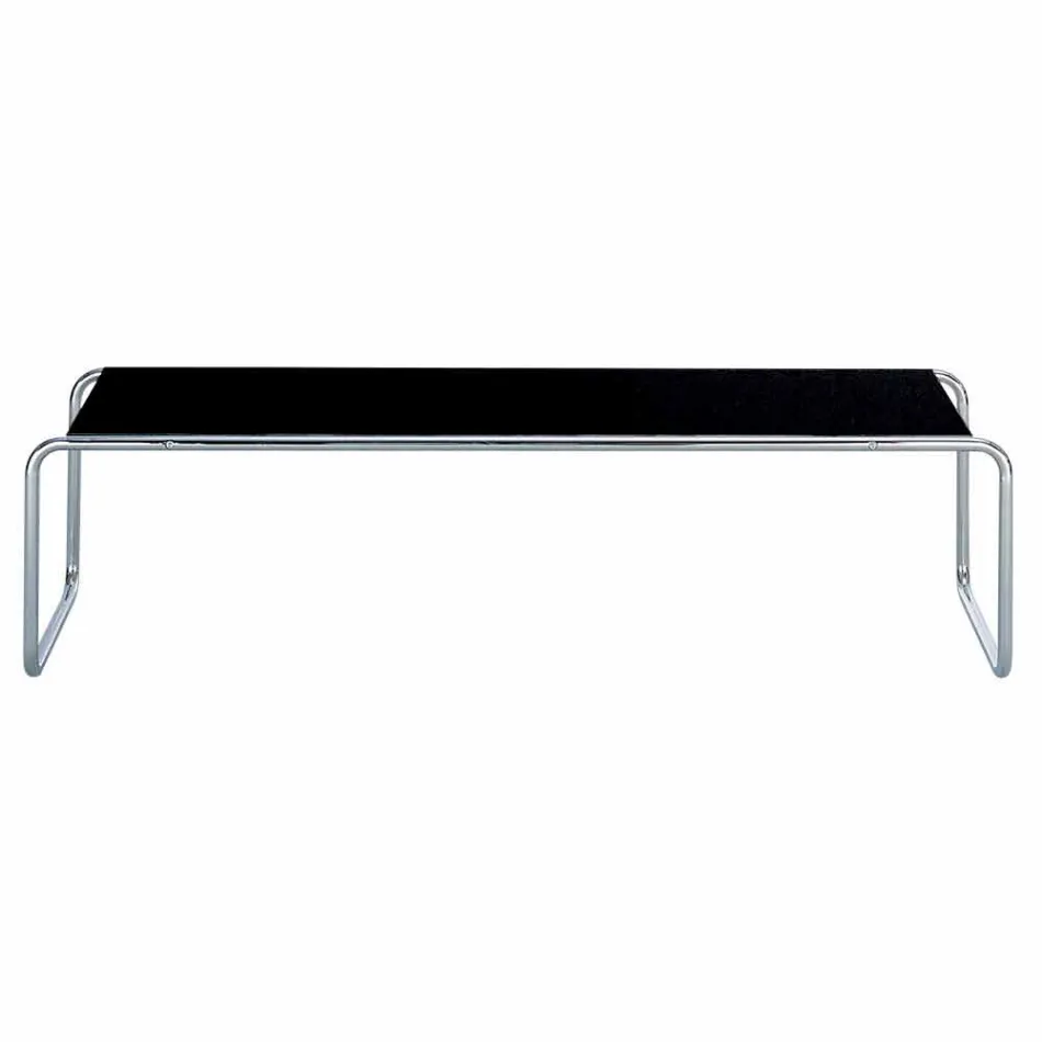 Coffee Table in Chromed Steel with Laminated Top Made in Italy - Ariete Viadurini