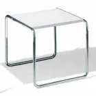 Coffee Table in Chromed Steel with Laminated Top Made in Italy - Ariete Viadurini