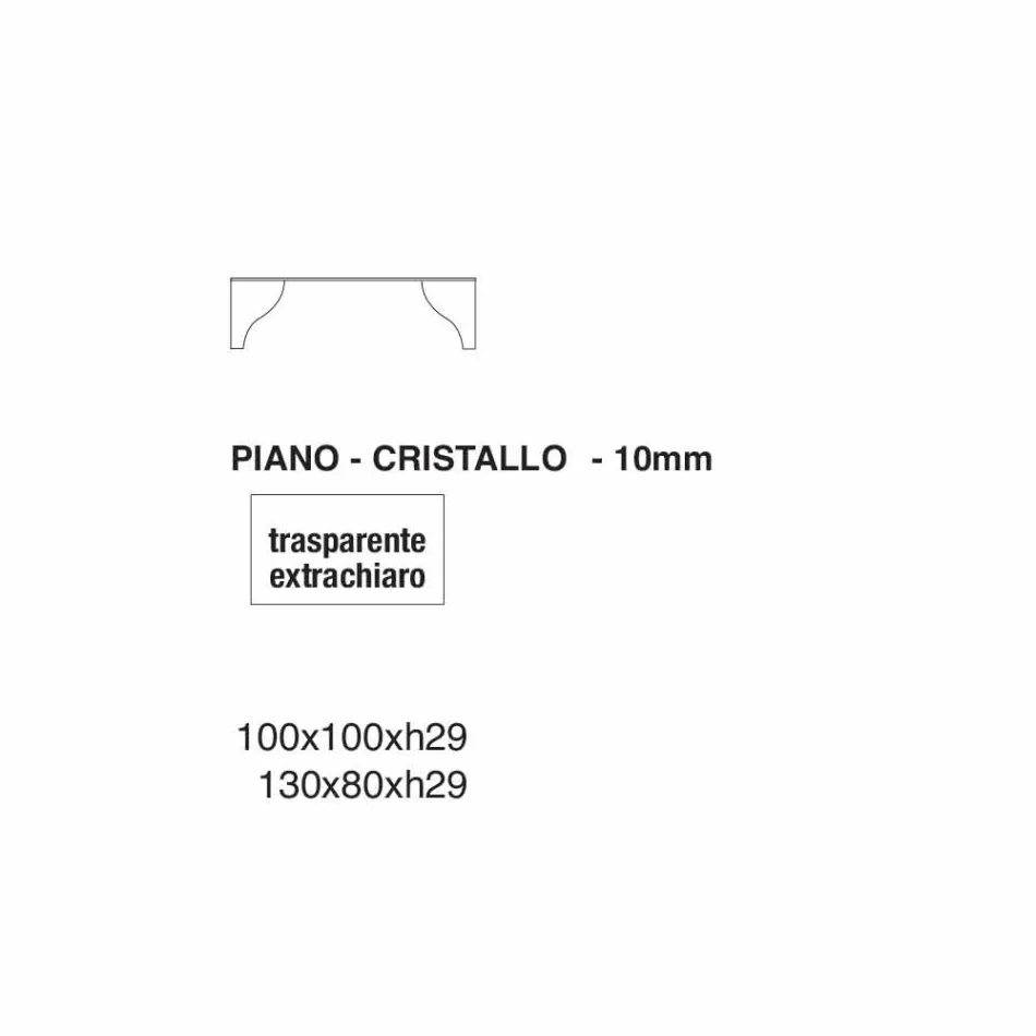 Coffee Table in Extra-clear Transparent Crystal Made in Italy - Lithium Viadurini