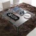 Coffee Table in Extra-clear Transparent Crystal Made in Italy - Lithium