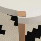 Coffee table in beech wood with top in white Pineto polypropylene Viadurini