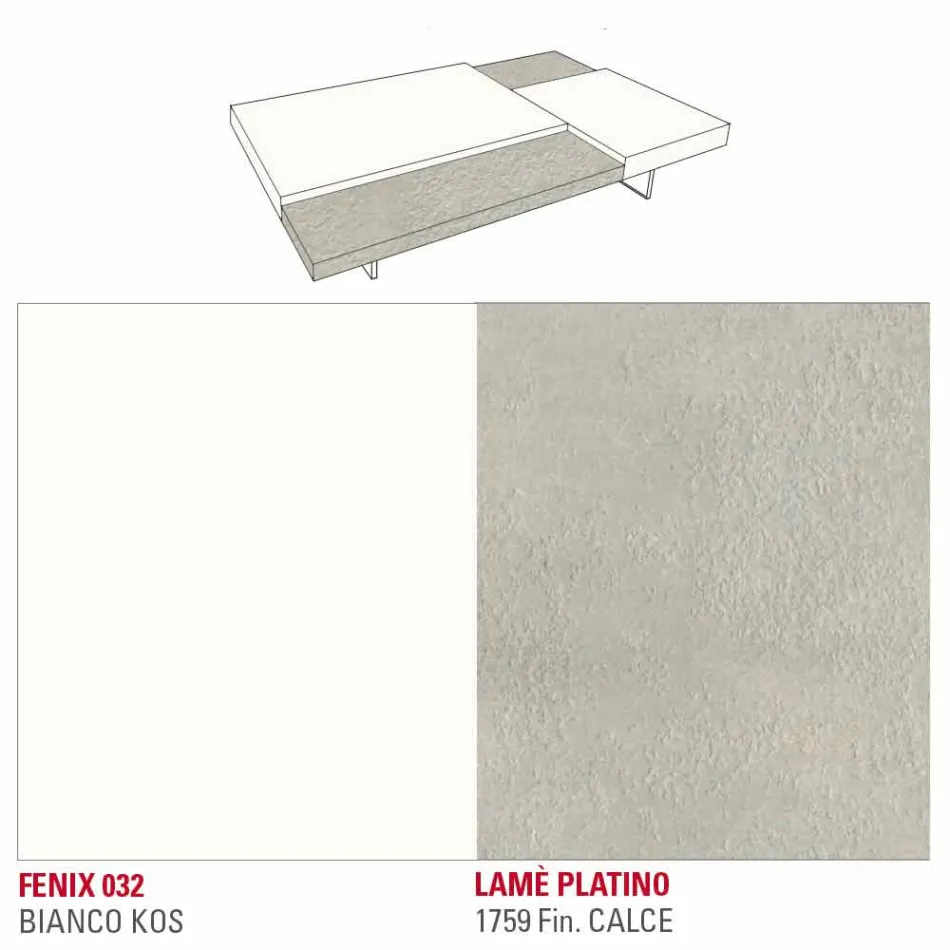 Fenix Coffee Table with Transparent Feet Made in Italy - Justin Viadurini