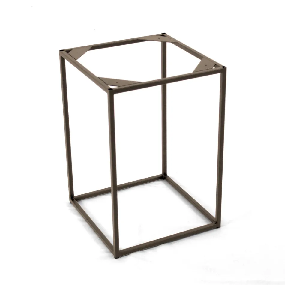 Stoneware Coffee Table and Steel Base Made in Italy - Birba Viadurini