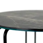 Coffee Table in Round Stoneware and Base with 3 Crescents Made in Italy - Arepa Viadurini