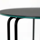 Coffee Table in Round Stoneware and Base with 3 Crescents Made in Italy - Arepa Viadurini