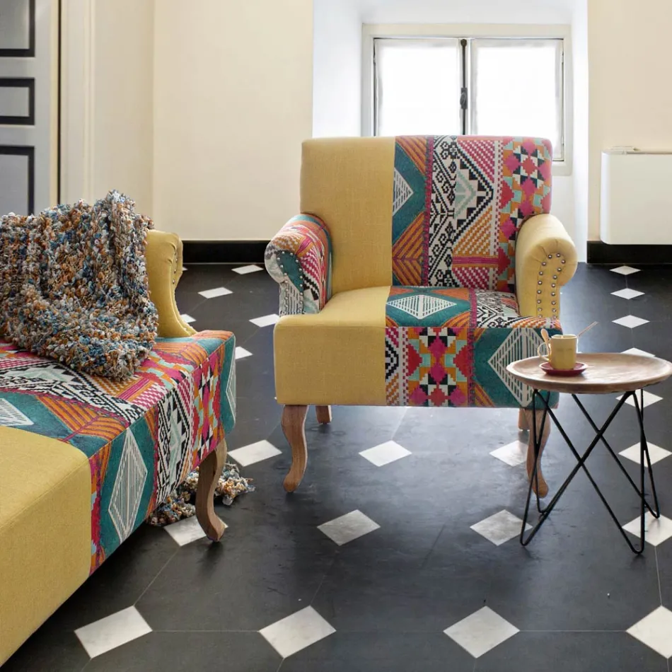 Coffee Table in Teak Wood and Steel Industrial Design - Stiletto Viadurini