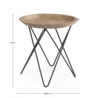 Coffee Table in Teak Wood and Steel Industrial Design - Stiletto Viadurini