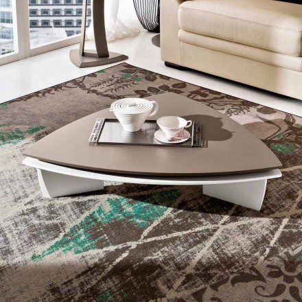 Coffee Table in Lacquered Mdf with Swivel Top Made in Italy - Lisa Viadurini