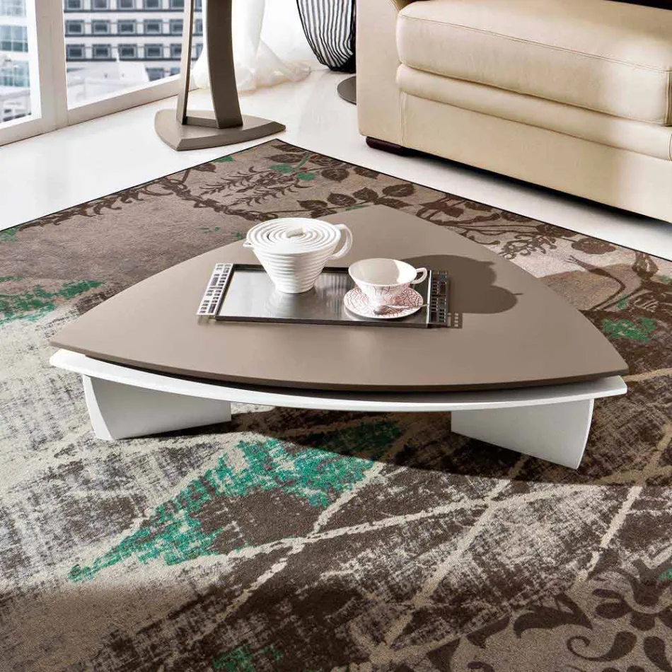 Coffee Table in Lacquered Mdf with Swivel Top Made in Italy - Lisa Viadurini