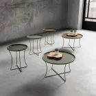 Metal Coffee Table with Container Tray Made in Italy - Numbo Viadurini