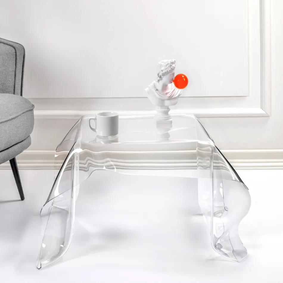 Hand-Drapped Plexiglass Coffee Table Made in Italy - Pippo Viadurini