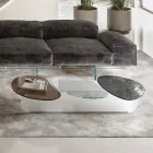Glass Coffee Table with 3 Colored Shaped Tops - Dapy Viadurini