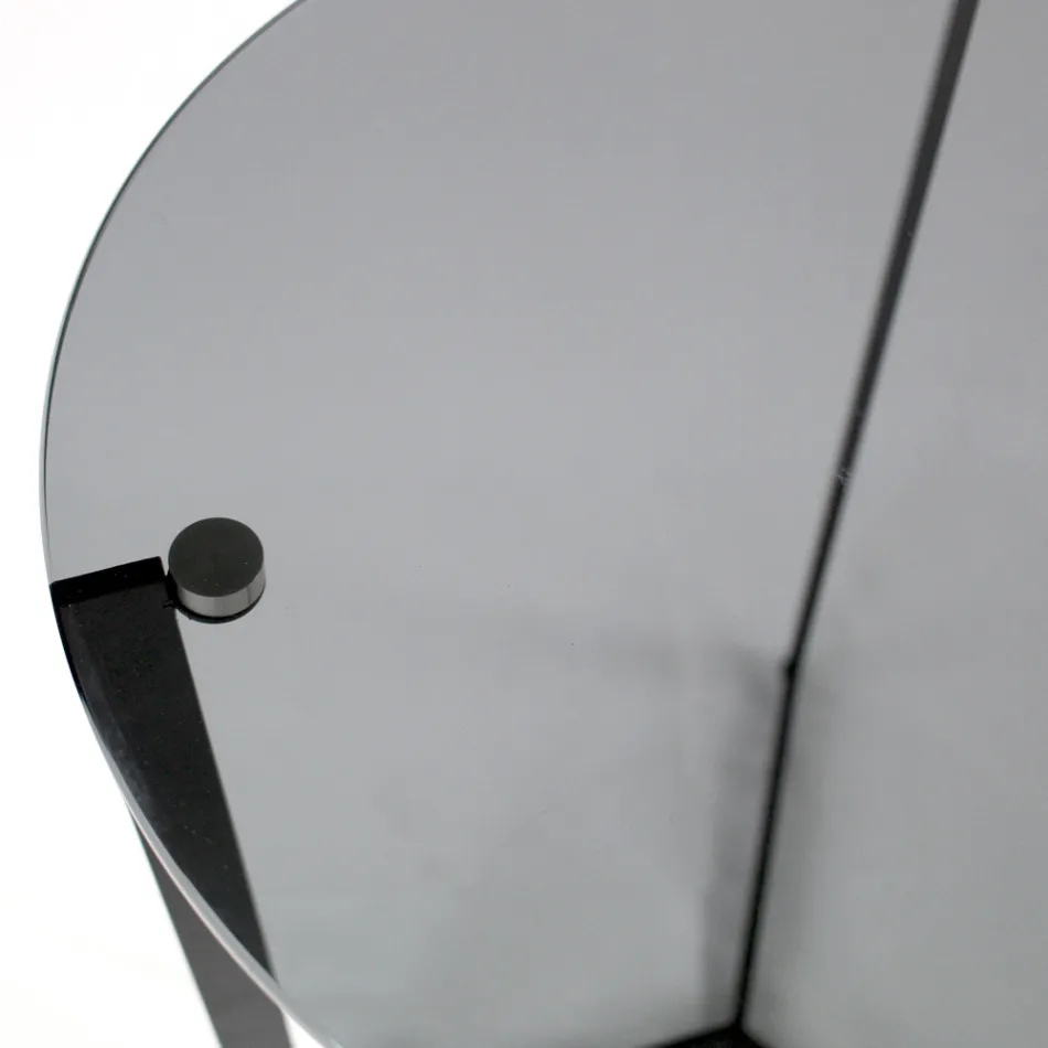 Glass Coffee Table with Steel Base Made in Italy - Aspira Viadurini