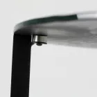 Glass Coffee Table with Steel Base Made in Italy - Aspira Viadurini