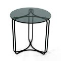 Glass Coffee Table and Base with 3 Crescents Made in Italy - Arepa
