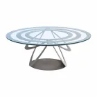 Coffee Table in Glass and White Iron or Slate Made in Italy - Olfeo Viadurini
