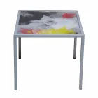 Modern 50x50cm coffee table in Nina metal, made in Italy Viadurini