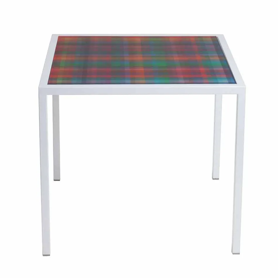 Modern 50x50cm coffee table in Nina metal, made in Italy Viadurini