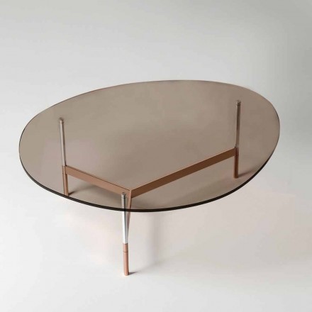 Modern Coffee Table with Glass Top Made in Italy - Cinci Viadurini