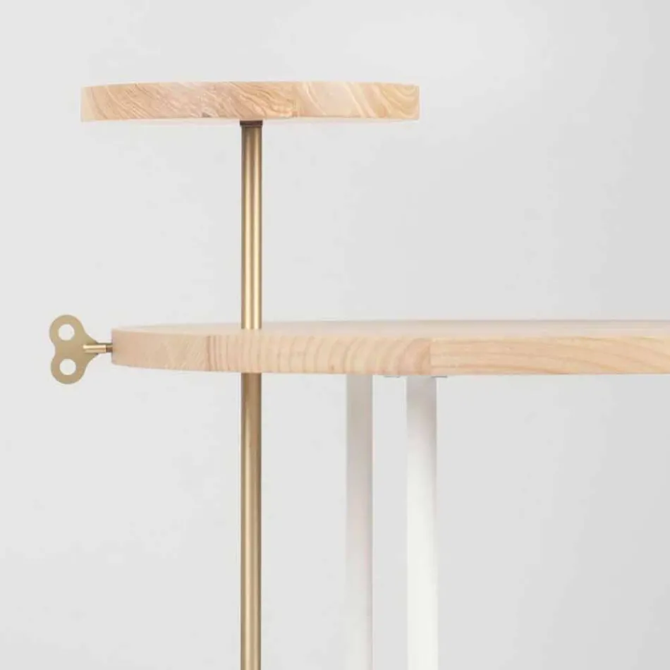 Modern Coffee Table with Round Ash Top Made in Italy - Velino Viadurini