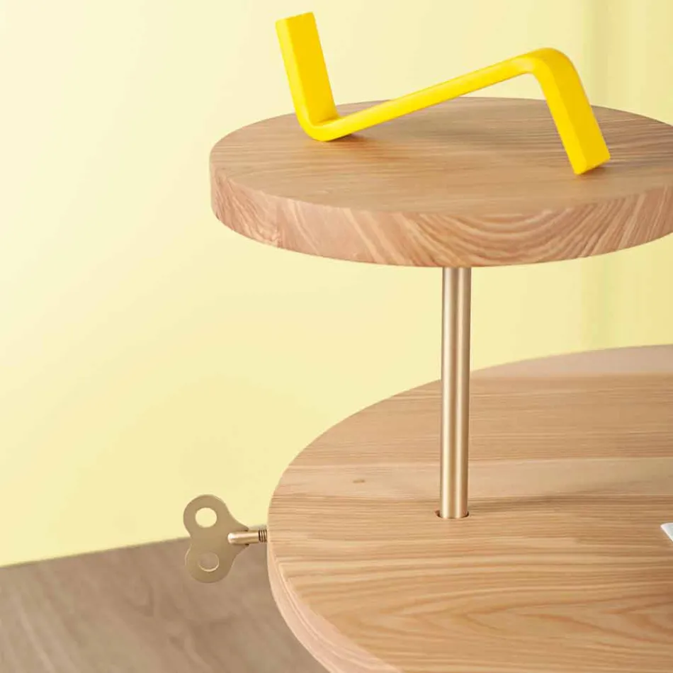 Modern Coffee Table with Round Ash Top Made in Italy - Velino Viadurini