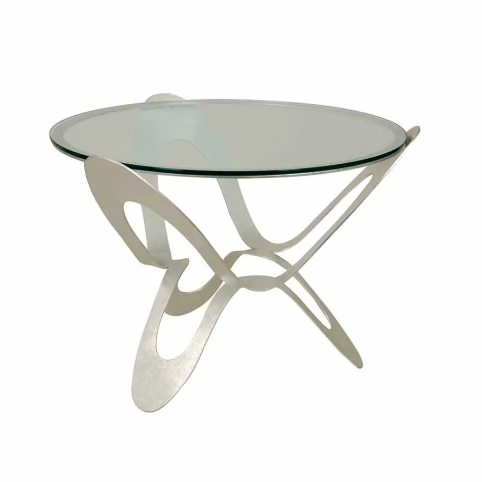 Modern Coffee Table in Glass and Iron Made in Italy - Christmas Viadurini