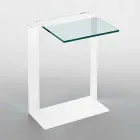 Modern Metal and Smoked or Clear Glass Coffee Table Made in Italy - Teilor Viadurini