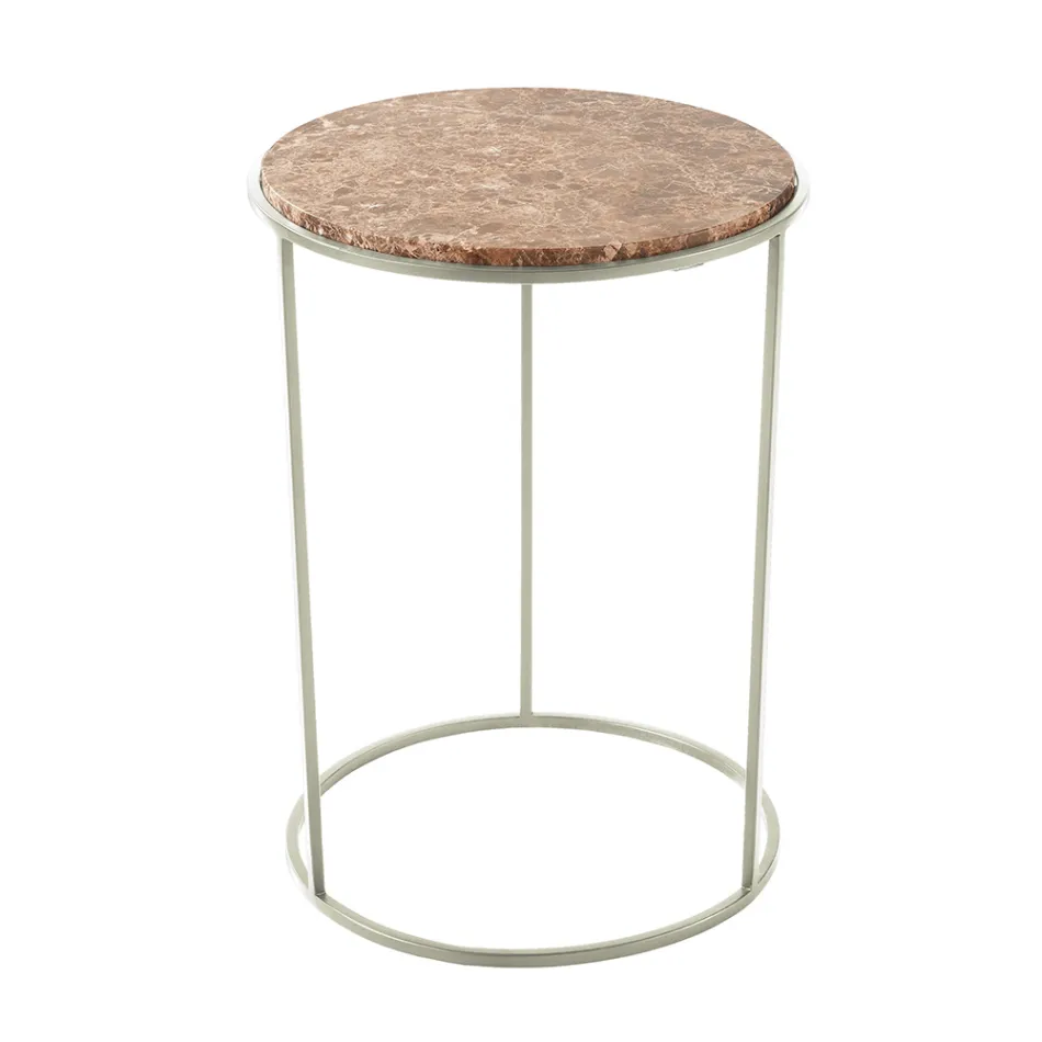 Modern Round Coffee Table in High Quality Metal and Marble - Raphael Viadurini