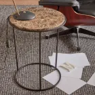 Modern Round Coffee Table in High Quality Metal and Marble - Raphael Viadurini