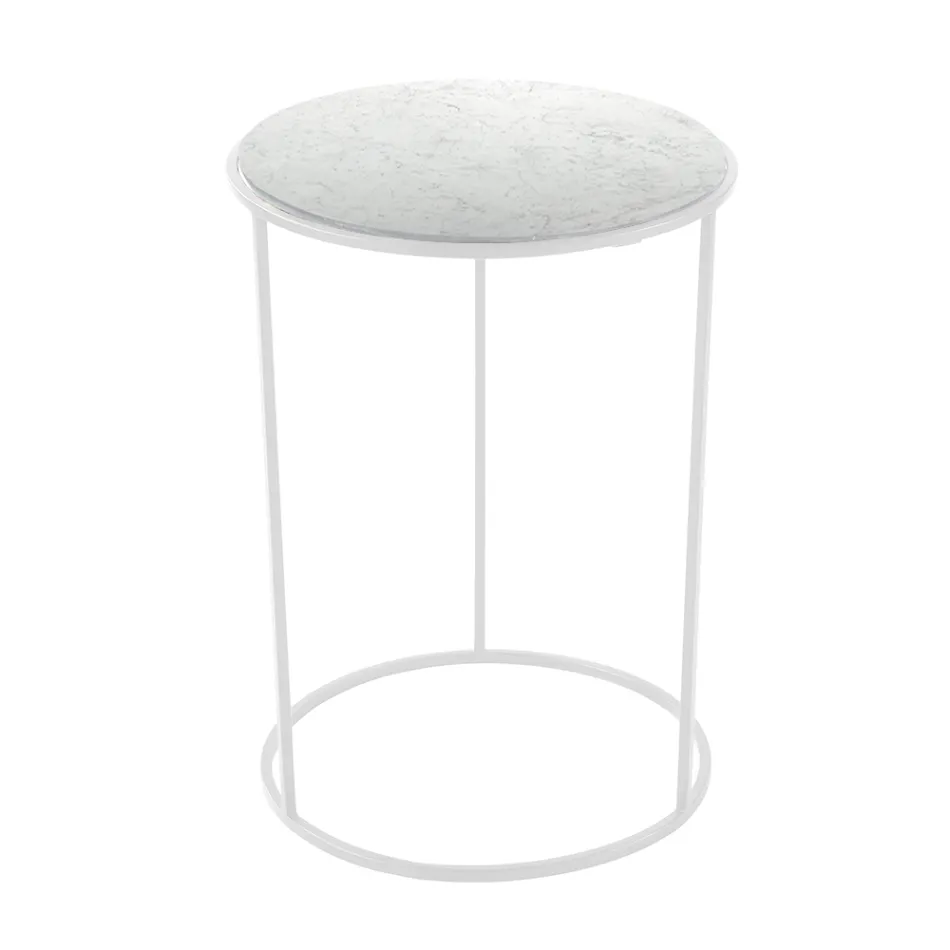 Modern Round Coffee Table in High Quality Metal and Marble - Raphael Viadurini