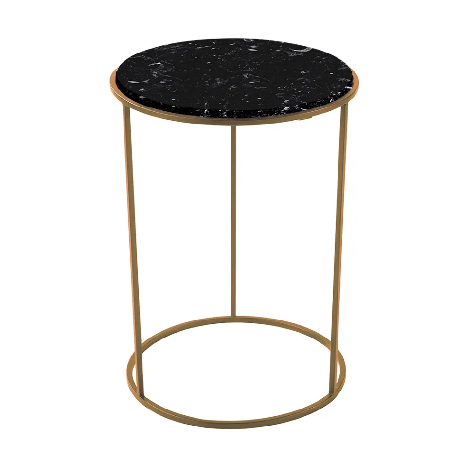 Modern Round Coffee Table in High Quality Metal and Marble - Raphael Viadurini