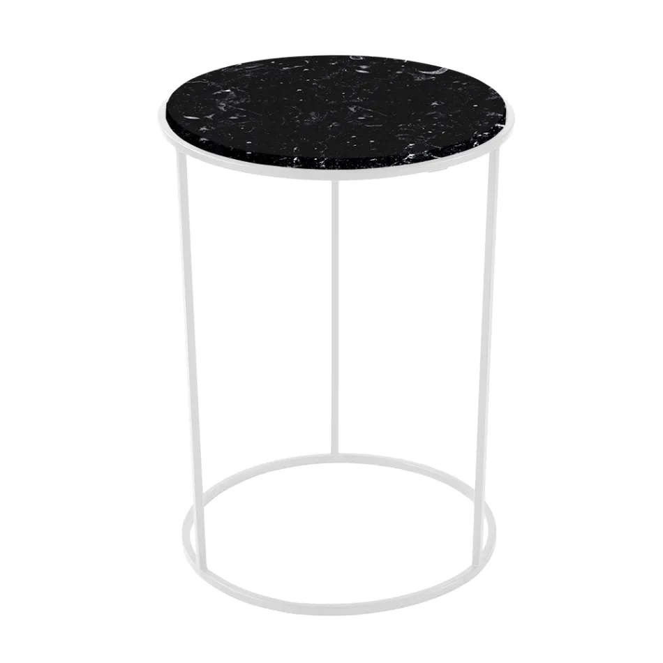Modern Round Coffee Table in High Quality Metal and Marble - Raphael Viadurini